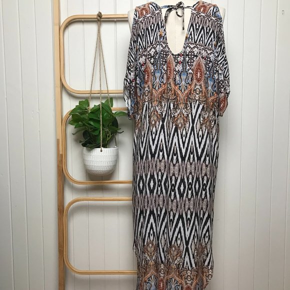 BOHO AUSTRALIA High/Low Cold Shoulder Rayon dress - Picture 5 of 9